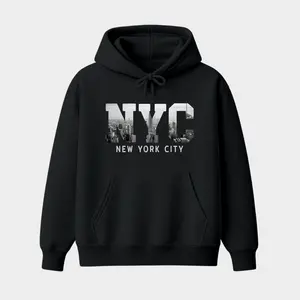 NYC New York City Hoodie – Urban Skyline Graphic Pullover, Casual Streetwear Hoodie, Unisex Travel Apparel Top