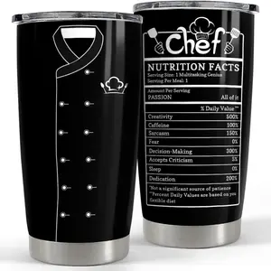 Gifts for Women Men Chef Tumbler 20oz Chef Stainless Steel Insulated Tumblers Coffee Travel Mug Cup Chefs Gifts for Birthday Christmas Cook Lovers Gift