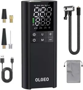 OLGEO Tire Inflator Portable Air Compressor 170PSI Cordless Air Pump 4X Faster with Pressure Detection One Click Smart for Car Motorcycle Bicycle and Ball