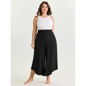 BloomChic Women's Plus Size Supersoft Elastic Waistband Lounge Pants [M-6X] - 2026 Summer Vibes, Basic Garment with Flat Fabric & Flattering Fit Swimweek