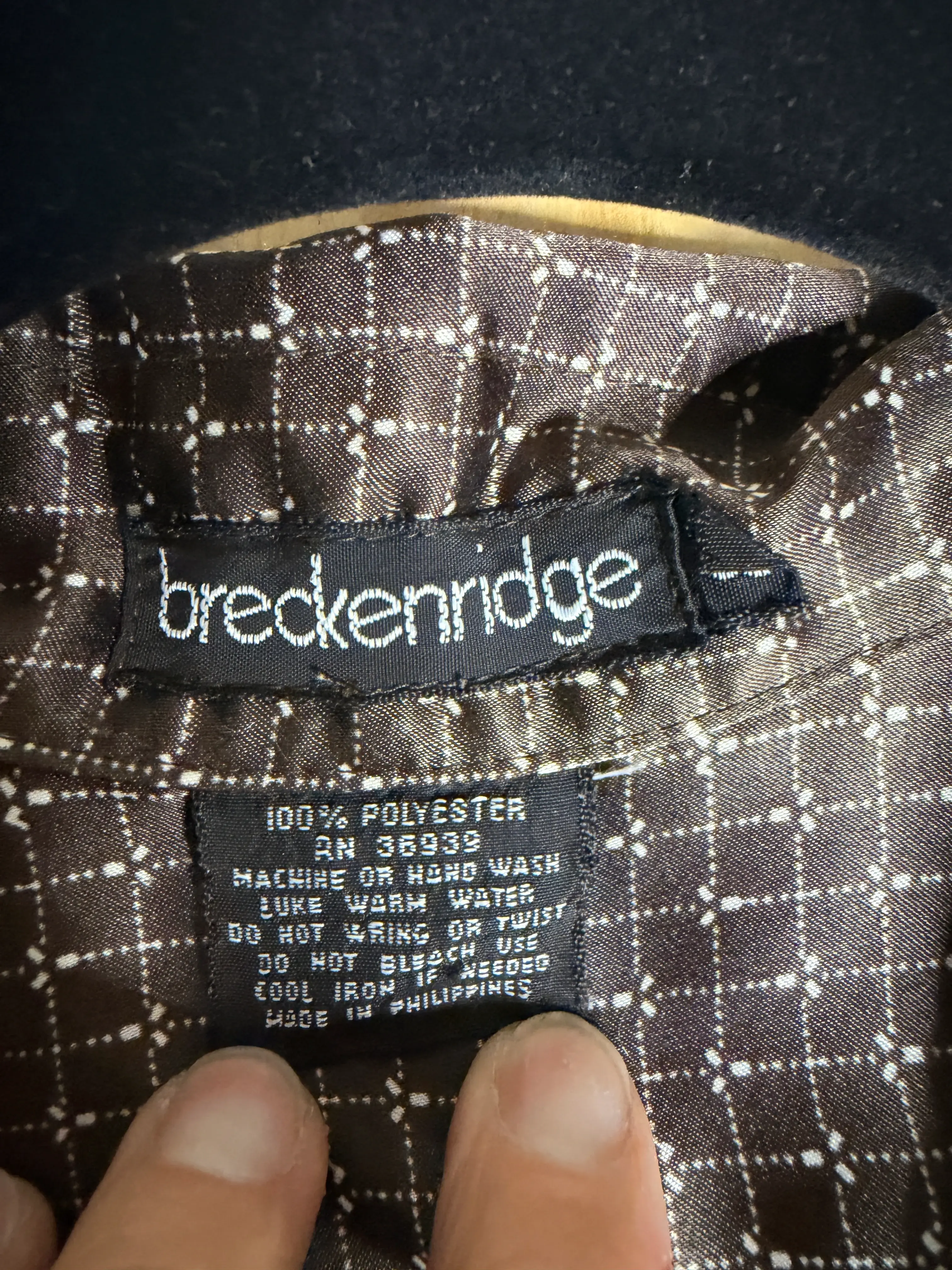 Vintage Breckenridge Brown Geometric Print Blouse