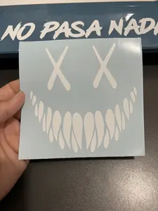 X Vampire teeth smiley face car/window/wall decal