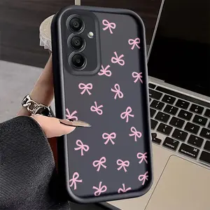 Bows Design Black And White Case for Samsung Galaxy S26 S24 Plus S25 S23 S22 S21 Ultra FE S24+ Note20 A54 A53 A52 A36 A35 A34 A33 A17 A16 A15 A14 A13 Patterned Soft TPU Full Camera lens Protection  Phone Cover Gift 2D printing