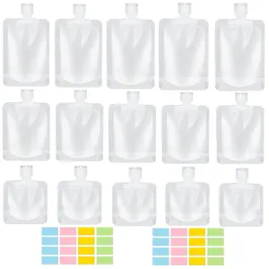 17 Pack Travel Pouches for Toiletries,TSA Approved,Travel Size Portable Containers,Stand Up Pouch,Refillable Travel Accessories for Shampoo Conditioner Lotion Soap Liquids (B-17pcs)