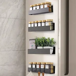 Magnetic Spice Rack for Refrigerator - Strong Magnetic Shelf for Fridge Organization and Storage - Versatile Kitchen Organizer, Magnetic Organizer, Magnet Shelf, 4-Pack