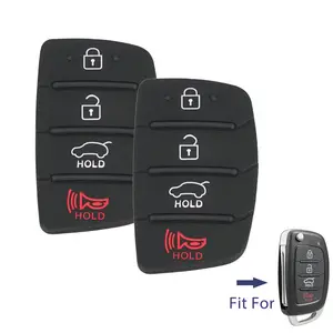2x Key Rubber Pad Replacement For 2015 2016 2017 2018 2019 Hyundai Sonata Tucson  Santa fe ix45 Remote Fob 4 Button