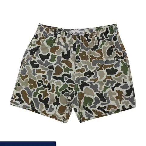 Local Boy Men's Youth Athletic Volley Shorts - Elastic Waist, Belt-Included with 5 Belt Loops, Snap Closure, Pocket-Equipped, Polyester Fabric, Localflage Menswear, Casual Bottoms