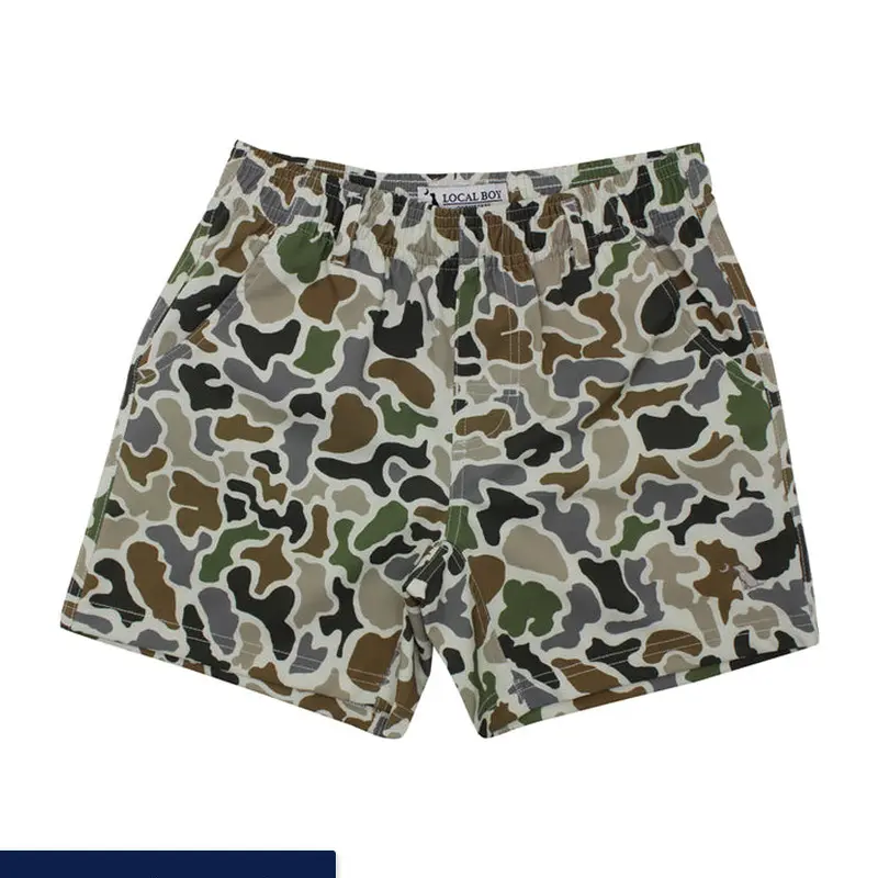 Local Boy Men's Youth Athletic Volley Shorts - Elastic Waist, Belt-Included with 5 Belt Loops, Snap Closure, Pocket-Equipped, Polyester Fabric, Localflage Menswear, Casual Bottoms