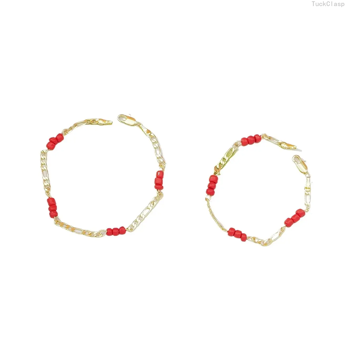 2026 New Exquisite 14k Gold Plated Wine Red Natural Garnet Beaded Bracelets for Women Female Lucky Fashion Jewelry Christmas Gifts