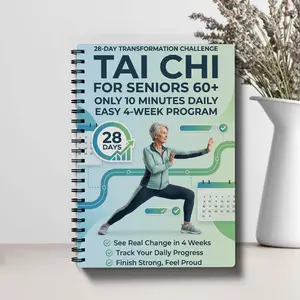 Senior & Beginner Tai Chi Practice Manual, Spiral Bound, Gradual Daily Exercises, Gentle Movements for Fitness, Training, Step-By-Step Guide| Mother's Day Gift