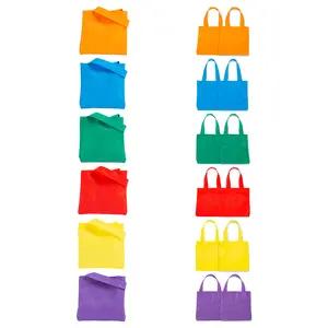 6" x 6" Mini Nonwoven Bright Color Tote Bags - 12 Pc.