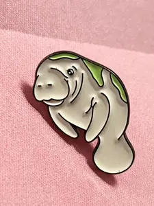 Creative Sea Cow Brooch Pin Clip, Fashion Lapel Pin, Cute Leaf Print Accessory, All-Season Fashion Jewelry, Perfect Gift for Birthday, Kids, Friends, Girls