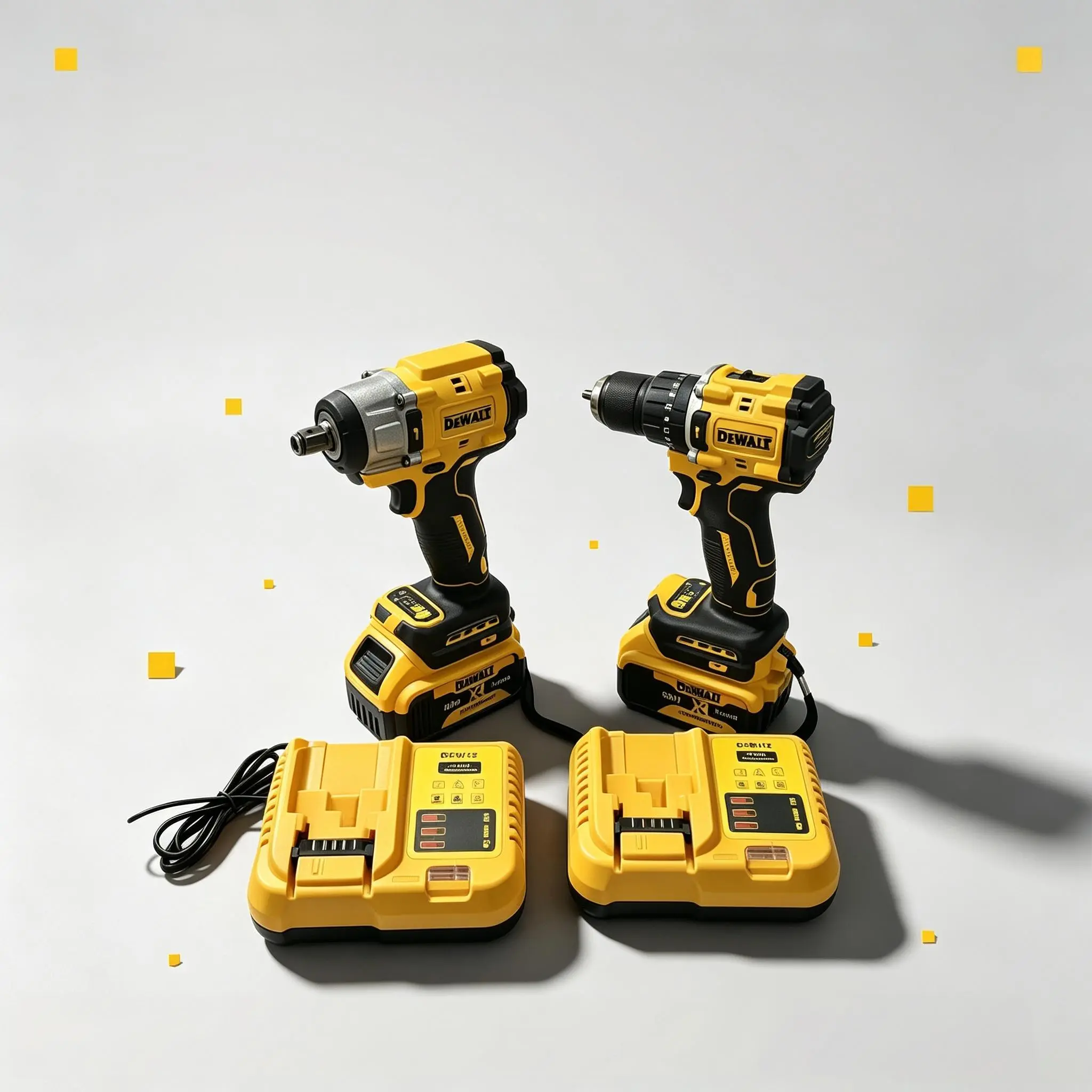DEWALT Compact Manual Wrench & Drill Kit with Batteries - Easy-to-Use Plastic-Built Power Tool Set for DIY Enthusiasts, Home Decoration, Wood Structure Installation, Automotive Machinery Tasks