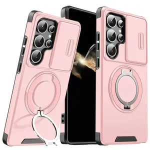 360 Degree Rotating Ring Stand Anti-Drop Shockproof Phone Case Cover, Compatible with Samsung Galaxy S25 Ultra S24 Ultra S23 Fe S22 S21 S20 Fe A56 A55 A36 A35