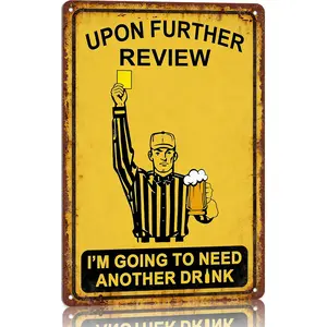 Vintage Football Metal Signs Funny Gifts for Men 8x12inch for Football Party Decorations Man Cave Bar Decor Ideal for Sports Celebrations