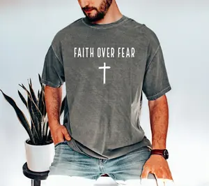 Faith Over Fear T-Shirt, Church Shirt, Christian Gift Tee, Religious Shirts, Bible Verse, Jesus Lover, Faith, Inspirational  sweater