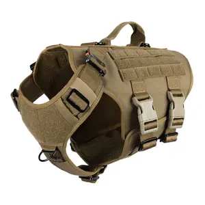 ICEFANG GN3 Tactical Dog Harness with 6X Buckle,Dog Molle Vest with Handle,3/4 Body Coverage,Hook and Loop Panel for ID Patch,No Pulling Front Clip