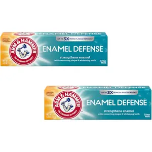 ARM & HAMMER Enamel Defense Fluoride Anticavity Toothpaste Fresh Mint 4.3 oz (Packs of 2)