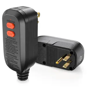 GFCI Replacement Plug Assembly Auto Reset 15 Amp 3 Prongs, 5  Warranty, Ground Fault Circuit Interrupter Safety Plug for  Washer, Hot Tub, Air Conditioner, Hair Dryer - Black