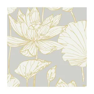 Seabrook Designs Water Lily Floral Unpasted Wal lpaper