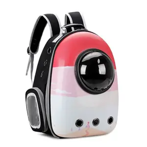 Pet Supplies Cat Backpack, Dual Shoulder Space Bag, New Model, Transparent Side Open, Large Capacity, Comfortable and Breathable, Polyester Fiber