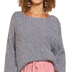 Wide neck alpaca sweater autumn winter winter  clothes  women
