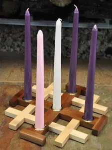 Jerusalem Cross Advent Candle Holder / Centerpiece for Home Decor