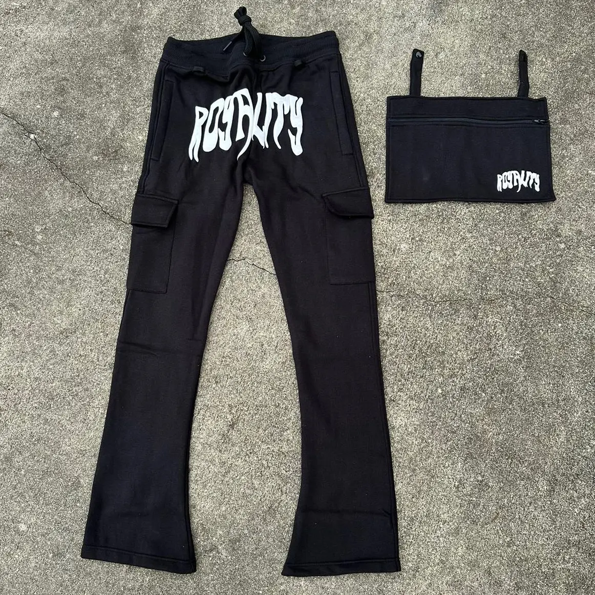 Royality Stacked Sweatpants Puff Print