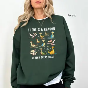 There’s A Reason Behind Every Roar T Shirt or Sweatshirt, Dinosaur ABA Therapy Shirt, Behavior Analyst BCBA RBT Tee, SPED Teacher Gift