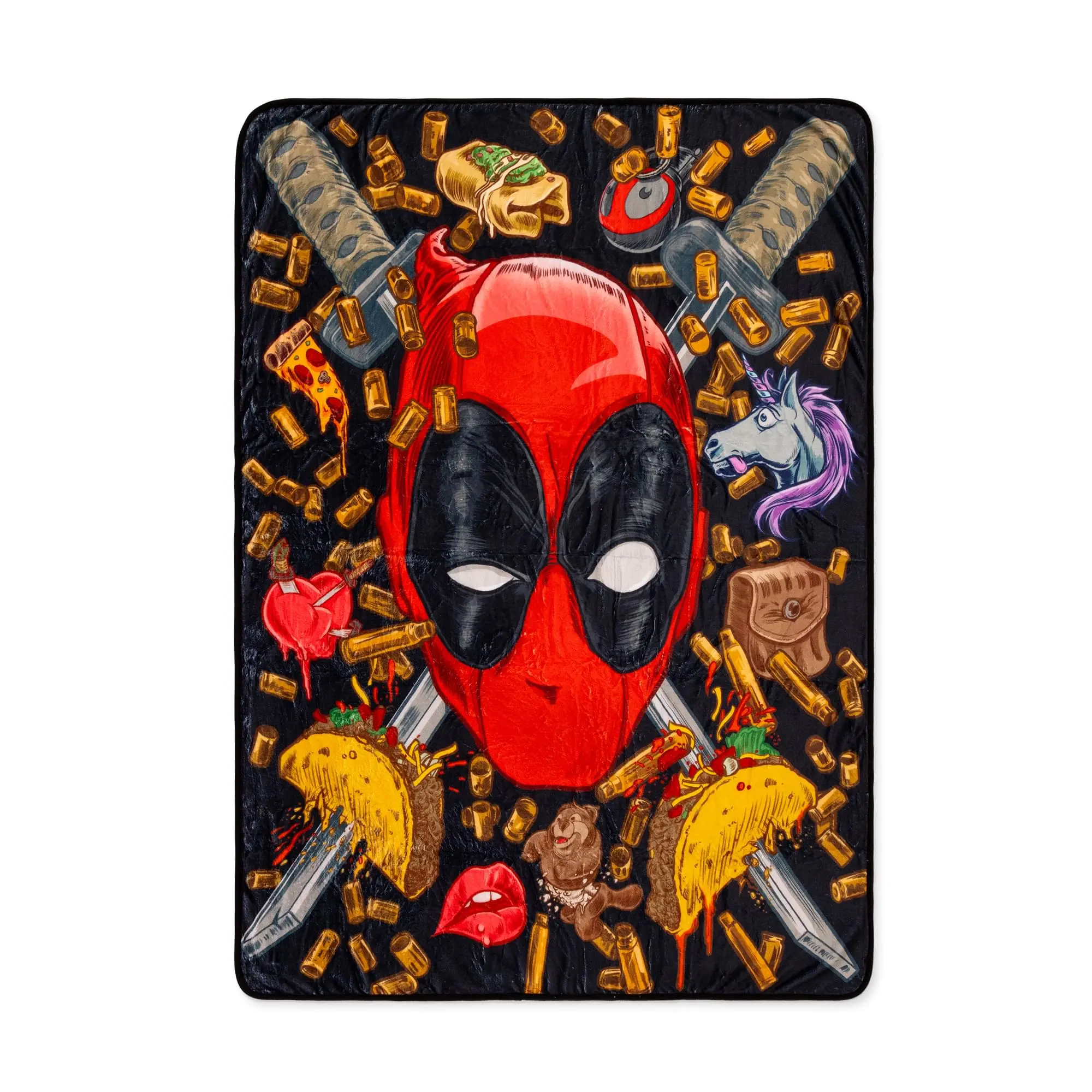 Marvel Deadpool Icons Fleece Throw Blanket | 45 x 60 Inches Marvel Deadpool Icons Fleece Throw Blanket | 45 x 60 Inches