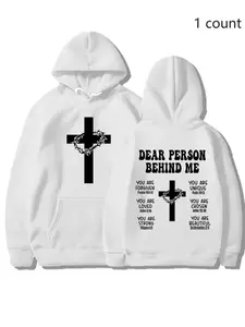 Christian Hoodie with Bible Verse Jesus HOODIE Inspirational Sports Sweatshirt Faith Cross Graphic Novelty Hoodie Long Sleeves Funny Graphic Print Pullover Unisex Gift for Birthday
