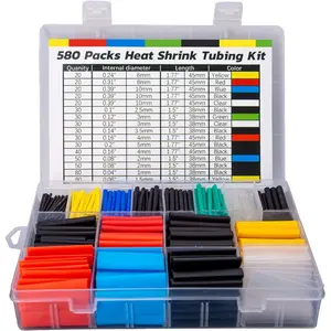 140/580/560Pcs Heat Shrink Tubing Kit EVA Material in 6 Colors 11 Sizes - Ideal for Electrical Insulation, Repairs, and Wire Conne