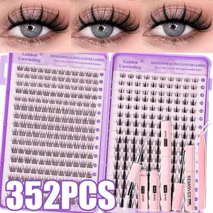 Cluster False Lash Extensions, Natural Look, Lightweight and Delicate, Ideal for Makeup, Cosplay, Home Use, D Curl, Non-Toxic