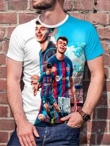 Men's Fashion Trendy Short Sleeve T-Shirt, Perfect for Spring Summer, 3D Print Casual Top, Comfortable Breathable
