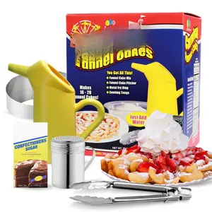 Funnel Cake Kit Deluxe Bundle- Includes Funnel Cake Mix, Ring, Dredge, and 1lb Confections Sugar - Funnel Cake Maker Machine -  Food Makers- Funnel Cake Mix