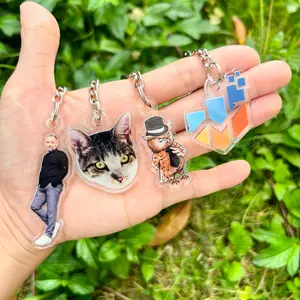 Custom Photo/logo Keychain, Pet Portrait Acrylic Keyring, Cooperate End Of Year Gift, Birthday Gift, Small Team Keepsake, Anime Art Tag