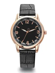 New Fashion Women's Watch, Dual Color Dial Quartz Watch, Creative Design, Leather Strap, Elegant Ladies Wristwatch, Trendy Timepiece