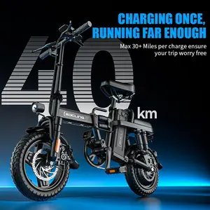 14-Inch Adult Folding Electric Bicycle - 1000W Motor, 30MPH High Speed, 40mi Long Range, Dual Seat, Portable Lightweight E-Bike for Urban Commuting & Leisure Travel