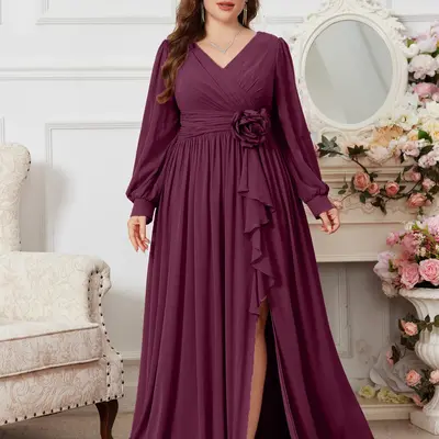 long sleeve maxi wedding guest dresses Spandex2% Annhoo Wedding Guest Dresses for