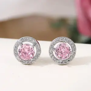 New S925 Silver Moissanite Stud Earrings – Pink & Colored, 0.3ct/0.5ct/2ct | Unisex Gift, Genuine Cert | dealsforyoudays Exclusive | Styles: Combination/Stud