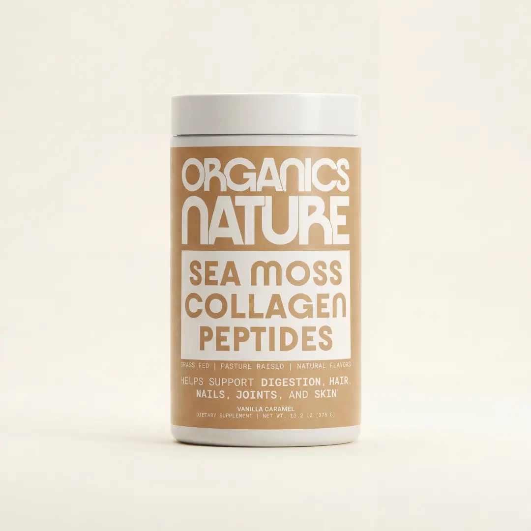 Vanilla-Caramel Collagen Peptides + Sea Moss, Naturally Sourced Hydrolyzed Collagen with Biotin for Hair, Skin, Nail, and Joint Support