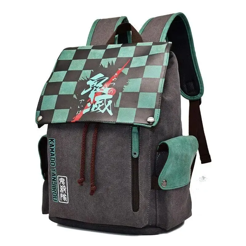 Demon Slayer Anime Backpack Cartoon Shinobu Kocho Surrounding Goods Students Portable Large Capacity Computer Canvas Bag Fashion