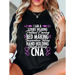 100% Cotton Casual Tshirt CNA Life Nursing For Certified Nursing Assistants T-Shirt