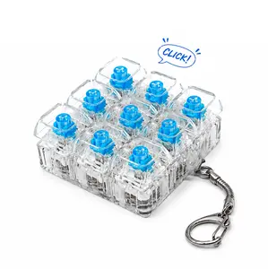 3PC-Glow-in-the-Dark Keyboard Fidget: Satisfying Clicky 9-Key EDC Keychain with Dual Light Modes