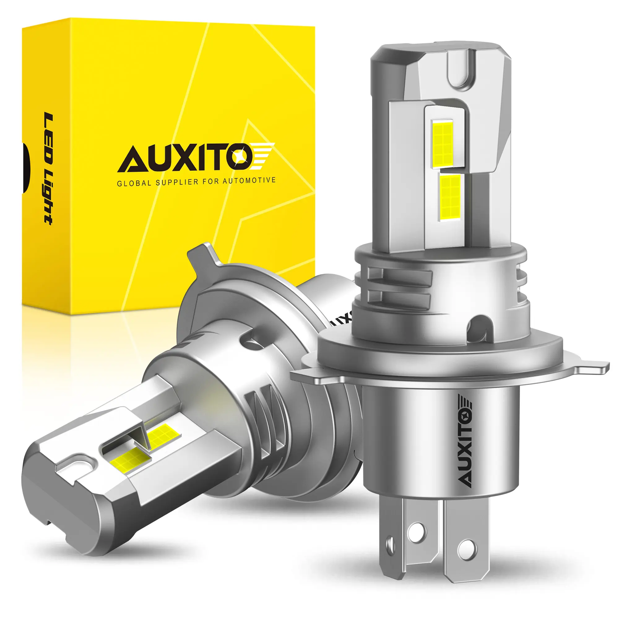 AUXITO 1998-2015 Toyota Tacoma-H4/9003 High & Low Beam LED Headlight Bulbs, 6500K Cool White /3000K Amber Yellow Super Bright, 40000LM,Plug N Play, Long Lifespan, No Flicker,Pack of 2