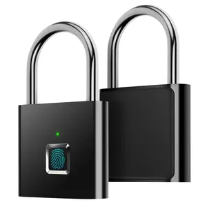 Biometric Fingerprint Padlock - Keyless USB Rechargeable Lock for Gym Lockers, Storage & Outdoor Gates | Waterproof & Black Design