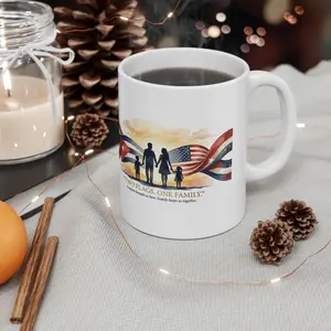 Two Flags Intertwined American and Cuban Flag Ceramic Mug | Patriotic Cuba USA Coffee Cup