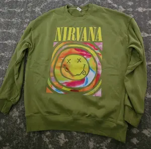 #Nirvana Smile Face Preppy 90’s Utero #Nirvana Tour Album Unisex Hot Pink Vintage Rock Band Oversized Merch Shirt Sweater Blue Smiley Graphic Tee Face Crewneck Sweatshirt Hoodie Classic T-shirt Clothing