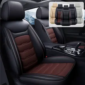 Universal Fit For Nissan Altima/Sentra/Rogue/Versa/4Runner/Tacoma/Honda/Mazda/Frontier/Focus PU Leather Car Seat Covers Full Set,5-Seat Protector Seat Cushion Waterproof Automotive Seat Cover Mats