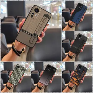 Waterproof Fashion Design Phone Case For Xiaomi 12 Lite Wrist Strap geometry Shockproof Wristband Back Cover Anti-dust Dirt-resistant protective Kickstand commerce Soft case